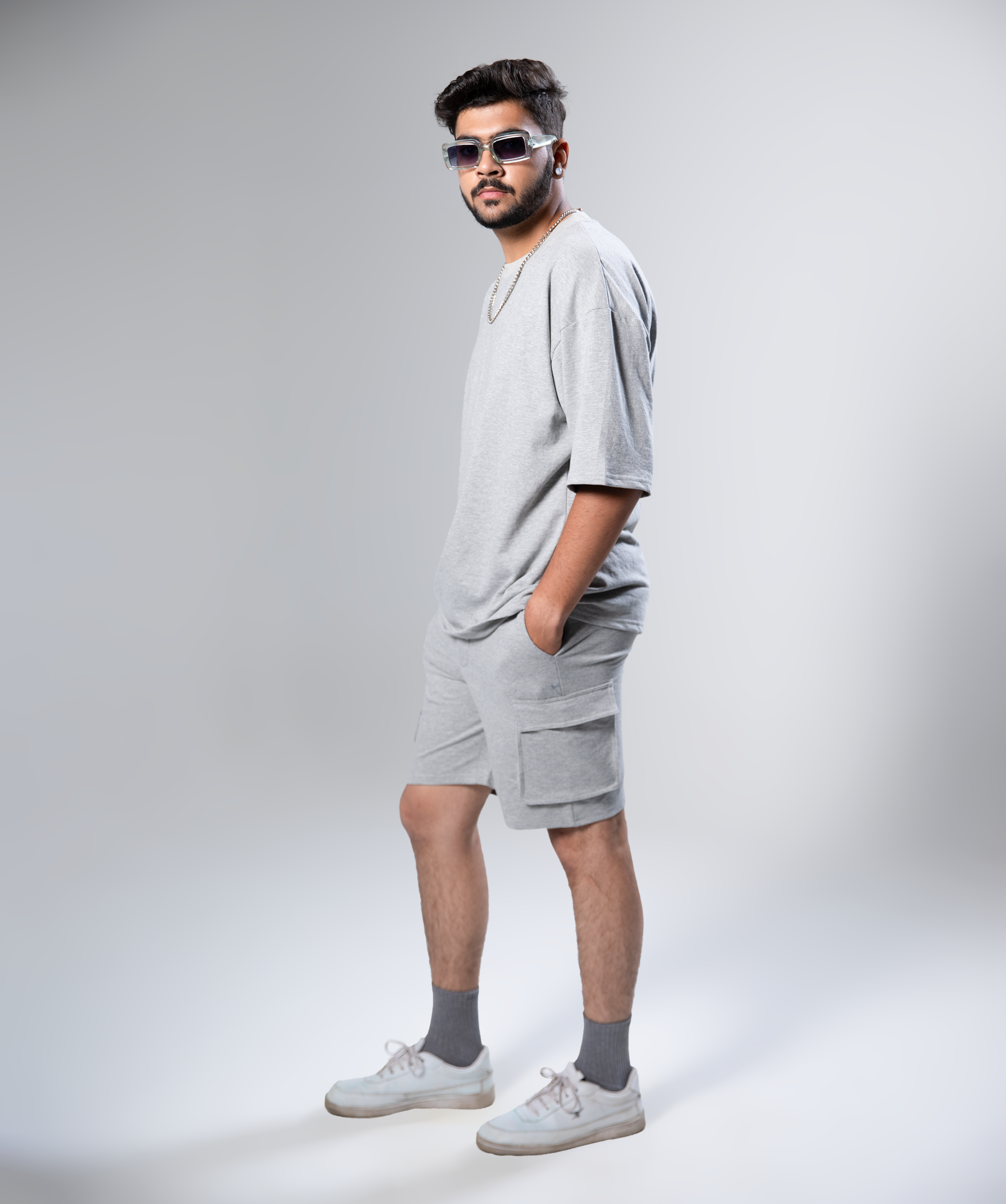 Grey Cordset with Shorts